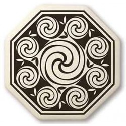 Celtic Spirals Porcelain Octagonal Necklace