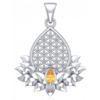 Lotus Flower of Life Citrine Pendant