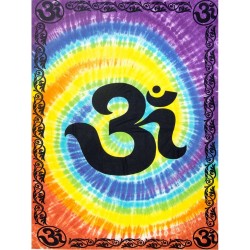 Om Spiral Tie-Dye Tapestry