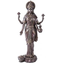 Lakshmi Hindu Goddess of Luck and Wealth Bronze Resin Statue