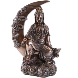 Quan Yin Crescent Moon Statue