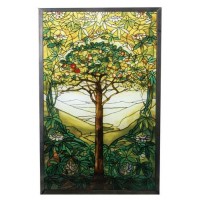 Tiffany Tree of Life Art Glass Window Reproduction