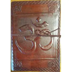 Om Embossed Leather 7 Inch Journal