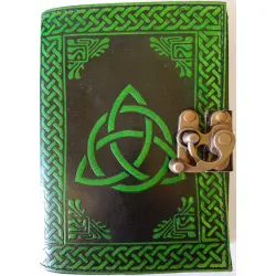 Triquetra Green Leather 7 Inch Journal with Latch