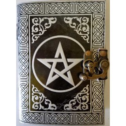 Pentacle Black and Silver Book of Shadows Journal with Latch