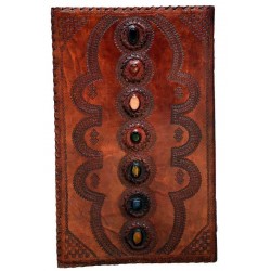 7 Chakra Stones XLarge Leather Blank Journal - 22 Inches