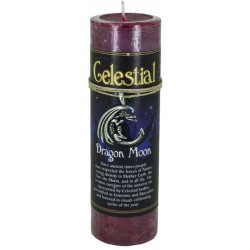 Dragon Moon Celestial Spell Candle with Amulet Pendant